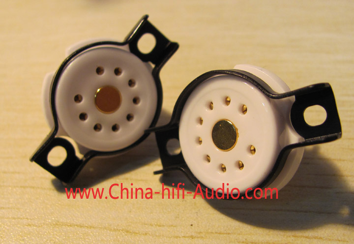 9 pins gold-plate tube socket ceramics mount for 12AT7 12AU7